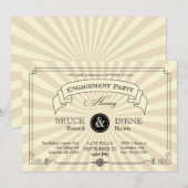 エレガントなヴィンテージエンゲージメントパーティー招待状 招待状 (正面/裏面)