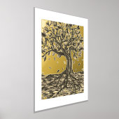 エレガントなヴィンテージオータムツリー 美しい装飾 箔ポスター (レイダウン)