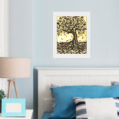 エレガントなヴィンテージオータムツリー 美しい装飾 箔ポスター (インサイチュ (寝室))