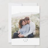 エレガントなヴィンテージカリグラフィー写真ウェディング 招待状 (裏面)