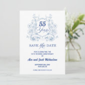 エレガントなヴィンテージクラウン 55周年結婚記念日 セーブザデート (スタンド正面)