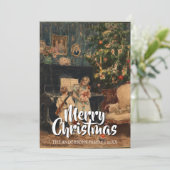 エレガントなヴィンテージクリスマスツリー スミルノフ シーズンカード (スタンド正面)