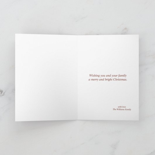 エレガントなヴィンテージクリスマス 伝統的なグリーティング シーズンカード (内部)