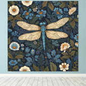 エレガントなヴィンテージコテージ　コージーな青いトンボ キャンバスプリント (インサイチュ (ウッドフロア))