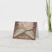 エレガントなヴィンテージシューズと芍薬のシャワーの感謝カード サンキューカード (正面)