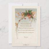 エレガントなヴィンテージスタイルのホリーと写真 シーズンカード (裏面)