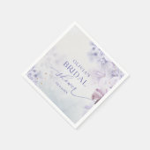 エレガントなヴィンテージスタイルの春の紫の花のブライダルシャワー スタンダードカクテルナプキン (角)