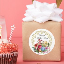 エレガントなヴィンテージスタイルの植物の母の日  ラウンドシール