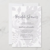 エレガントなヴィンテージスタイルの花のブライダルシャワー 招待状 (正面)