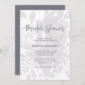 エレガントなヴィンテージスタイルの花のブライダルシャワー 招待状 (正面/裏面)
