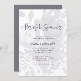 エレガントなヴィンテージスタイルの花のブライダルシャワー 招待状