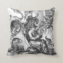 エレガントなヴィンテージフランスのな白黒Toile