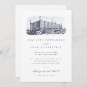 エレガントなヴィンテージホテルでのデスティネーションウェディング 招待状 (正面/裏面)