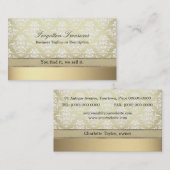 エレガントなヴィンテージライト金ダマスク織 名刺 (正面/裏面)