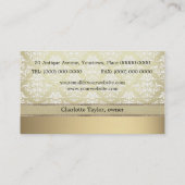 エレガントなヴィンテージライト金ダマスク織 名刺 (裏面)