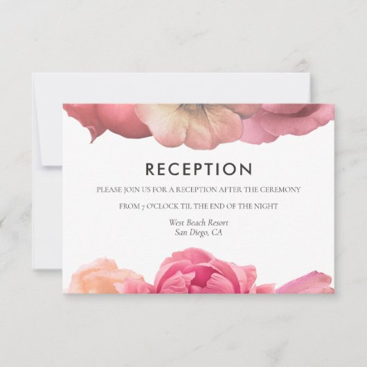 エレガントなヴィンテージローズの結婚式の受付カード 招待状 (正面)