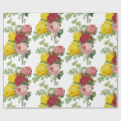 エレガントなヴィンテージローズの花ギフト ラッピングペーパー (フラット)