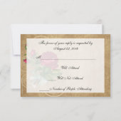 エレガントなヴィンテージローズ、マゼンタ/ブラウン 出欠カード (裏面)