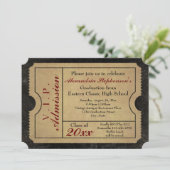 エレガントなヴィンテージ入学チケットカスタム卒業 招待状 (スタンド正面)