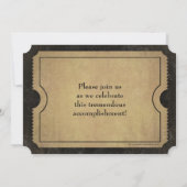 エレガントなヴィンテージ入学チケットカスタム卒業 招待状 (裏面)