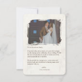 エレガントなヴィンテージ写真の結婚式 サンキューカード (裏面)