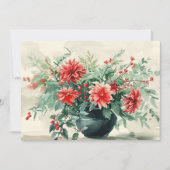 エレガントなヴィンテージ冬の花の芸術カード シーズンカード (正面)