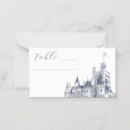 エレガントなヴィンテージ城イラスト結婚式 プレイスカード