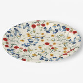 エレガントなヴィンテージ植物図鑑のワイルドフラワー ペーパープレート (アングル)