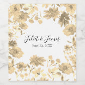 エレガントなヴィンテージ水彩花デザイン ワインラベル (シングルラベル)