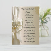 エレガントなヴィンテージ結婚式招待状 – 繊細なゴールドの装飾 招待状 (スタンド正面)