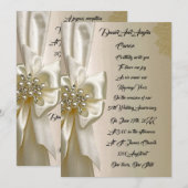 エレガントなヴィンテージ結婚式招待状 – 繊細なゴールドの装飾 招待状 (正面/裏面)