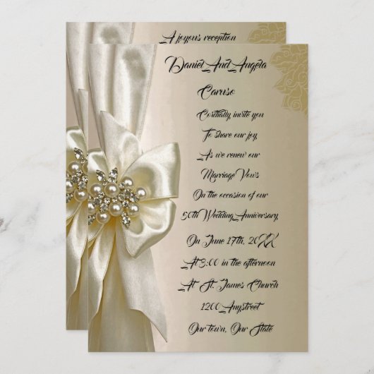 エレガントなヴィンテージ結婚式招待状 – 繊細なゴールドフレーム 招待状 (正面/裏面)