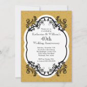 エレガントなヴィンテージ結婚記念日パーティー 招待状 (正面)