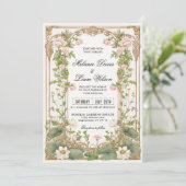 エレガントなヴィンテージ蓮の花アジアンテイスト 招待状 (スタンド正面)