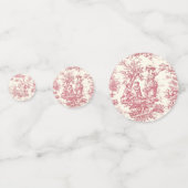 エレガントなヴィンテージ赤のトワルドジュー コンフェッティ (正面)