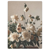 エレガントなヴィンテージ風の花柄 ソフトで繊細な クリップボード (裏面)