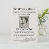 エレガントなヴィンテージ「ウェディングストーリー」Save the Date 招待状 (スタンド正面)