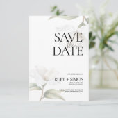 エレガントなヴィンテージ オリエンタル ホワイト マグノリア セーブザデート (スタンド正面)