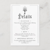 エレガントなヴィンテージ ゴシック ブラック トワール ウェディング エンクロージャーカード (正面)