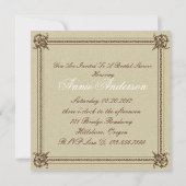 エレガントなヴィンテージ スティレット ブライダルシャワー 招待状 (裏面)