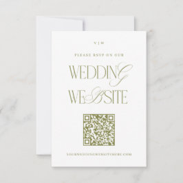エレガントなヴィンテージ セージグリーンの結婚式ウェブサイト 出欠カード