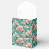 エレガントなヴィンテージ ソフト フラワーピンクとブルー フェイバーボックス (見開き)