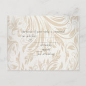 エレガントなヴィンテージ ダマスク ペコック 結婚式 RSVP インビテーションポストカード (裏面)