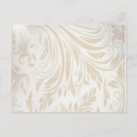 エレガントなヴィンテージ ダマスク ペコック Save the date 案内ポストカード (裏面)