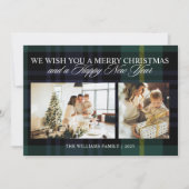 エレガントなヴィンテージ・チェック柄 2 枚の写真 クリスマス (正面)