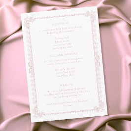 エレガントなヴィンテージ バロック ダスティピンクの結婚式 エンクロージャーカード