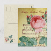 エレガントなヴィンテージ ビクトリアン ローズ アンティーク ミュージック ノート (正面/裏面)