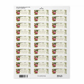 エレガントなヴィンテージ ピンクのバラの結婚式 ラベル (フルシート)