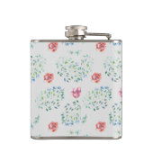 エレガントなヴィンテージ ピンク ブルー 花柄 モノグラム フラスク (裏面)