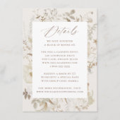 エレガントなヴィンテージ フラワーのクリーム色の結婚式の詳細 エンクロージャーカード (正面)